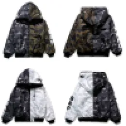 Nuovo cappotto in cotone ispessito colorato con testa di teschio con marchio Shark Camo Co da uomo per l'autunno e l'inverno