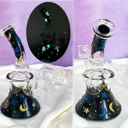 Glow In The Dark Beaker Bong Oil Rigs Hookahs Water Pipes Smoking Accessories Glass Water Bongs Shisha With 14mm joint