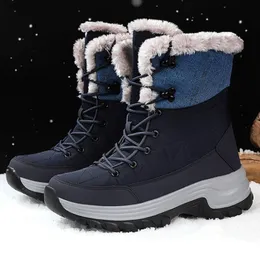 Dress Shoes Men's Winter Snow Boots Large Size Fleece Thickened Warm Cotton Laceup Comfortable Midcalf Botas Masculino 230912
