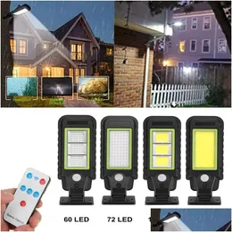 Utomhusväggslampor Solargata Lampan Trådlös rörelsessensor Säkerhetsljus med 3 belysningslägen Lämpliga för Gardens Street Courtyar DHXEC