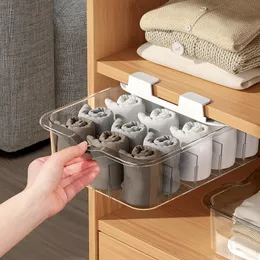 Storage Boxes Bins Underwear Box Clothes Organizer Drawer Drawers and Socks with Lid Desktop Transparent Division 230912