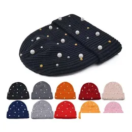 Ny Autumn Winter Pearl Flash Diamond Sticked Hat Outdoor Warm Personality Street Wool Hatts For Woman Man Spring Sports Beanies Drop Deliver