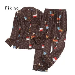 Kadın uyku salonu fiklyc iç çamaşırı güzel kadın erkekler uyku takımları gece kıyafetleri pijamas set varış büyük boy pijama saten giyim 211109l230913