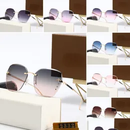 Marka Güneş Gözlüğü Yaz Polarize Güneş Gözlükleri Vintage Metal Çerçeve Adumbral UV400 Süs 7 Renk İsteğe bağlı Kutu Damla Teslimat