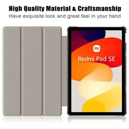 Xiaomi için Akıllı Kılıflar Redmi Pad SE 6 5 11 "İnç Pad Pro 12.1inch Deri Kapak Uyandırma İşlevi Tablet PC Fundas Capa