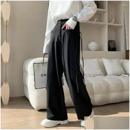Męskie spodnie męskie mody mężczyźni swobodny koreański styl męski szerokie spodnie streetwear luźne pantelones 2023 Spring prosta kropla Gelive otgym