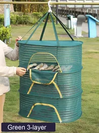 Другая организация домашнего хранения 7050 см Складная сушилка для рыбалки, овощей, рыбной сети, подвесная стойка, 13-слойная одежда 230912