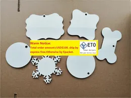 sublimazione mdf fascino quadrato rotondo neve Osso ornamenti natalizi decorazioni stampa a trasferimento cuore fai da te vuoto consumabile natale nuovo stile ZZ