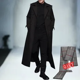 Men's Trench Coats 6XL 7XL 8XL 9XL Genuine Highslit Coat Windbreaker Long Fatal Classic Wu Jing Won the Handsome XLong 230914