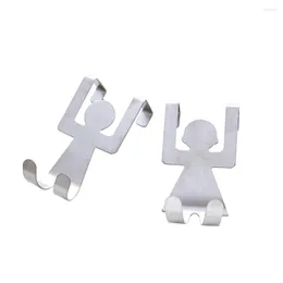 Hooks 2pcs/pack Space Saving Adorable Lovely No Trace Humanoid Door Back Hanging Storage Hook For Home Bedroom Kitchen