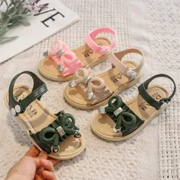 New Summer Girls Sandals Cute Bowtie Kids Shoes Big Girl Princess Shoes Casual Children Sandals Baby Toddler Sandal Beach Slides168G