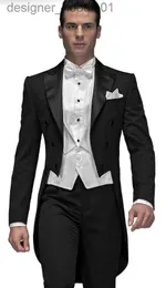 Mäns kostymer Blazers Wedding Tuxedos Double-Breasted Peak Lapel Wedding Groom Tailcoat Men Suits Prom Dinner Man Blazer Jackettievestpants A L230914