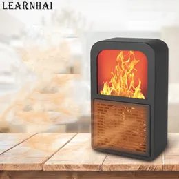 Hemvärmare Learnhai Christmas Gift 400W Mini Electric 3D Flame Heater Spise Radiator varmare hushållsrum Värmefläktmaskin för Winter HKD230904