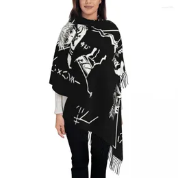 Ethnische Kleidung Luxus Killua Zoldyck Quaste Schal Frauen Winter Warme Tücher Wraps Weibliche X Schals