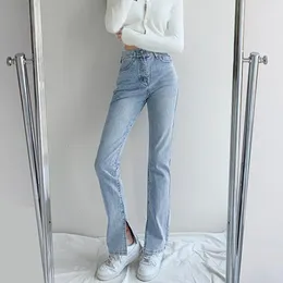 Jeans da donna Zoki Vintage da donna primavera a vita alta dritti pantaloni da donna coreani causali fidanzato in cotone stile europeo e americano
