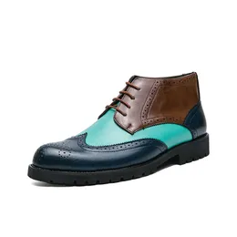 Uomo abbigliamento da lavoro scarpa colorata allaccia su moda uomo in pelle casual oxfords scarpe da matrimonio per leisure per ragazzi stivali abiti da festa