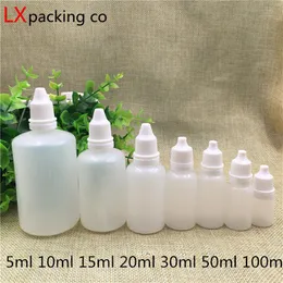 100 шт. 5 10 15 20 30 50 100 мл матовые прозрачные пластиковые упаковочные бутылки пустой контейнер для капельницы для воды T200819190y