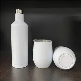 DIY Boş Boş Çift Duvarlı Vakum Yalıtımlı 304 Paslanmaz Çelik Isı Süblimasyon Isı Transfer Kaplama İş Hediyesi 500ml 12oz Kırmızı Şarap Kupası Bira Seti Hediye Kutusu