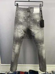 Mäns jeans herrar jeans mager nöd rippade förstörda stretch cyklist denim vit svart blå smal fit hip hop byxor för män storlek 44-54 topp qua273m x0914