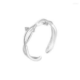 حلقات الكتلة S925 Silver Briar Ring Female Niche Design Design Fashion Massion في 2023 Tide