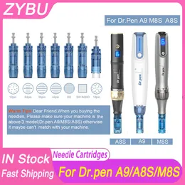 Ny ankomst Electric Microneedle Machine Dr.Pen A8S trådlös Microneedling Pen Needle Cartridge Skin Care Device MTS Tips 12 18 24 36 42 PINS Disponibla patroner