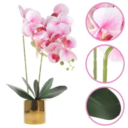 Dekoratif Çiçekler Orkide Yapay Çiçek Ekici Açık Bonsai Ev Ofis Düğün Partisi için Saksı