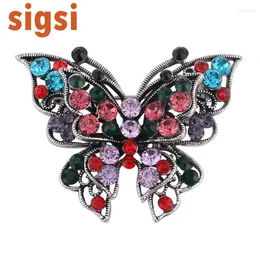Brooches 100pcs Selling Multicolour 45mm 60mm Rhinestone Butterfly Brooch Animal Safety Pin Woman Jewelry Accessories Broach