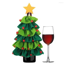 زجاجة عيد الميلاد زجاجة النبيذ العطلة تغطي الأكياس الزخرفية للحفل