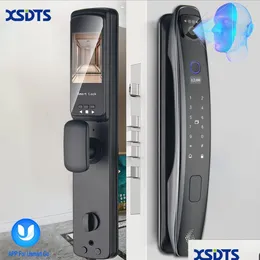 Door Locks 3D Face Smart Lock Security Camera Monitor Intelligent Fingerprint Password Biometric Electronic Key Unlock Usmart Go Dro Otjxe