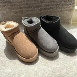 Designerskor Australien Kvinnor Vinterstövlar Tasman Fur Slides Mini Boot Classic Platform Boots Wool Winter Wool Ankel Korta stövlar Big Size 35-45