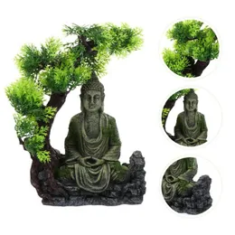 Ornamento de resina figura zen requintado antigo único criativo aquário estátua de buda decorações356u