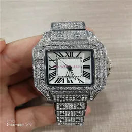 2022 Hohe Qualität Herren Damenuhr Volldiamant Iced Out Strap Designer Uhren Quarzwerk Paar Liebhaber Uhr Armbanduhren2505