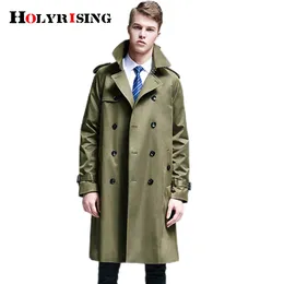 Mäns trenchrockar S6XL Men Trench Coat Lapel Coat Double Breasted Jacket Long Spring and Autumn British Style Business NZ163 230912