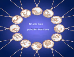 12 Zodiac Sign Pendant Necklace Horoscope Libra Crystal Charm Star Sign Choker Astrology Necklaces for Women Girl Fashion Jewelry 1232758