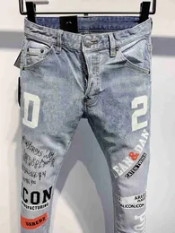 Men's Jeans 21s Mens jeans designer Ripped Skinny Trousers Moto biker hole Slim Fashion Brand Distressed ture Denim pants Hip hop Men D2 9809 186x x0914