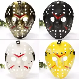 Czarny piątek Maski imprezowe Jason Voorhees Freddy Hockey Festival Full Face Pure White Pvc dla Halloween Masks Hurt