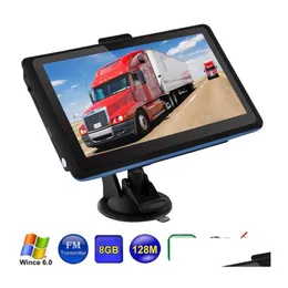 Car Gps Accessories Hd 7 Inch Navigation Fm Transmitter Truck Navigator Fast Signals Sat Nav With 8Gb New Maps Drop Delivery Automobil Dhphg