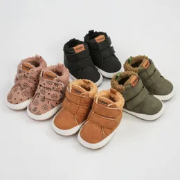 First Walkers Babyschuhe Junge Mädchen Winter Warme Säuglingsschneestiefel Fleece Weicher Bodenschuh Born Indoor Sneakers Kleinkind 230914