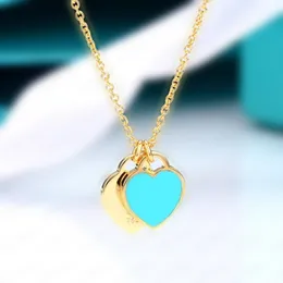 Everyone's favorite designer accessories wholesale heart-shaped stainless steel double heart jewelry Christmas ladies Female Friend pendant diamond box wit