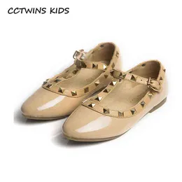Cctwins Kids Spring Girls Brand for Baby Shoes Studs Single Shoes Childrenヌードサンダル幼児プリンセスフラットパーティーダンスシューズAA222444B