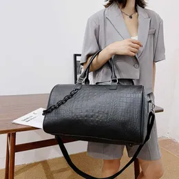 NEW Duffel Bags Yilian Fashion Crocodile Print Travel Bag Large Capacity Versatile Handbag Leisure Premium Leather One Shoulder Fitness 230223