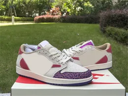 TS 1 Low Purple Red Golf Olive Reverse Mocha Shoes 1S High Fragment Sail Phantom Military Blue Cactus Jack Men Sneakers Sports With Oriignal Box US4-13