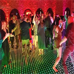 12 pieces 8*8 pixels interactive video rgb stage led panel color digital round dance floor