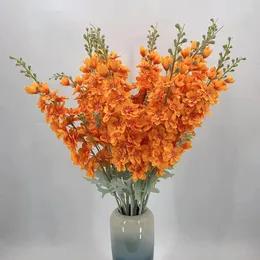 Dekorativa blommor 1 st/88 cm Artificial Delphinium Flower Branch Fake Blad för bröllop Hem Hyacint Silktabell
