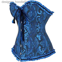 Kobiety Shapers Bustiery gorsets seksowne koronkowe uporne gorset Bustier Top Overbust Corselet Gotyckie Kobiety Bielica plus rozmiar Brocade Vintage Halloween CostumeBustie L230914