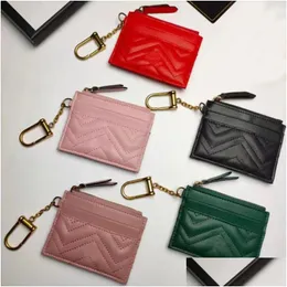 Uni Designer Key Pouch Fashion Cow Leather Purse Ceyyrings Mini Wallets Coin Coin Corder Card Card 5 Colors Epacket Drop Delivery