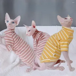 Cat Costumes Clothes For Sphynx Autumn Sphinx Striped Bottoming Shirt Kitten Sweater Breathable Pet Clothing Doven Costume