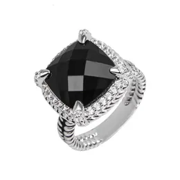 Tasarımcı Dy Ring Luxury En İyi Popüler 14mm Kare Kablo Düğmesi Tarzı Yüzük aksesuarları Yüksek kaliteli mücevher yüksek kaliteli moda Romantik Sevgililer Günü Hediyesi