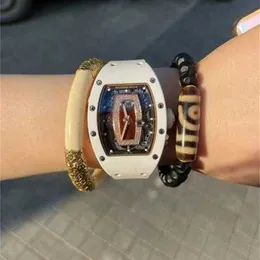 حركة Richarmilles Watch 007 White Luxury Leisure RM07-02 Women’s Ceramic Tape Watch Watch Watch RM068-01 L FVSH