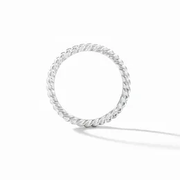 Projektant DY Ring Luksusowy Top Minimalna osobowość Smażone ciasto Zakręcanie Pierścień S925 Srebrny kabel Wedding Wedding Ring
